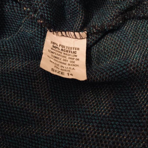 Vintage Pablo Collection Crew Neck Buttoned Sweater Women 14 Green - Picture 8 of 8